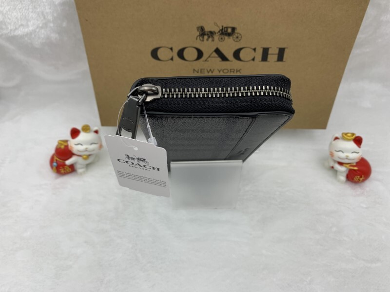 コーチ 長財布 COACH 財布 グラファイト/グレー/ブラック 黒 チェック アコーディオン ウォレット プレゼント 新品 未使用 F22533 A198_画像6