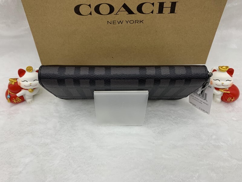 コーチ 長財布 COACH 財布 グラファイト/グレー/ブラック 黒 チェック アコーディオン ウォレット プレゼント 新品 未使用 F22533 A198_画像7