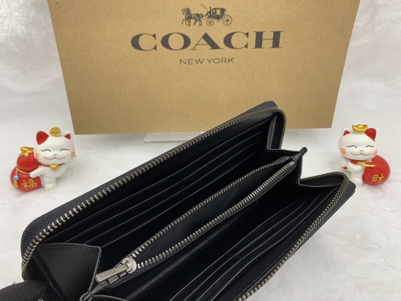 コーチ 長財布 COACH 財布 グラファイト/グレー/ブラック 黒 チェック アコーディオン ウォレット プレゼント 新品 未使用 F22533 A198_画像10