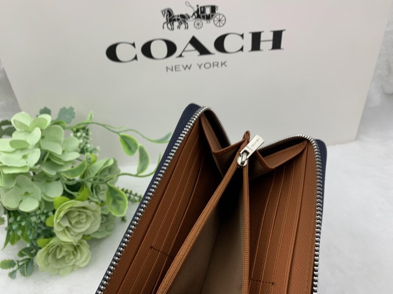 コーチ COACH 長財布 財布 ブランド ネイビー プレゼント 贈り物 ギフト 花柄 フラワー レディース ファッション 大容量 新品 A148 F31164_画像9