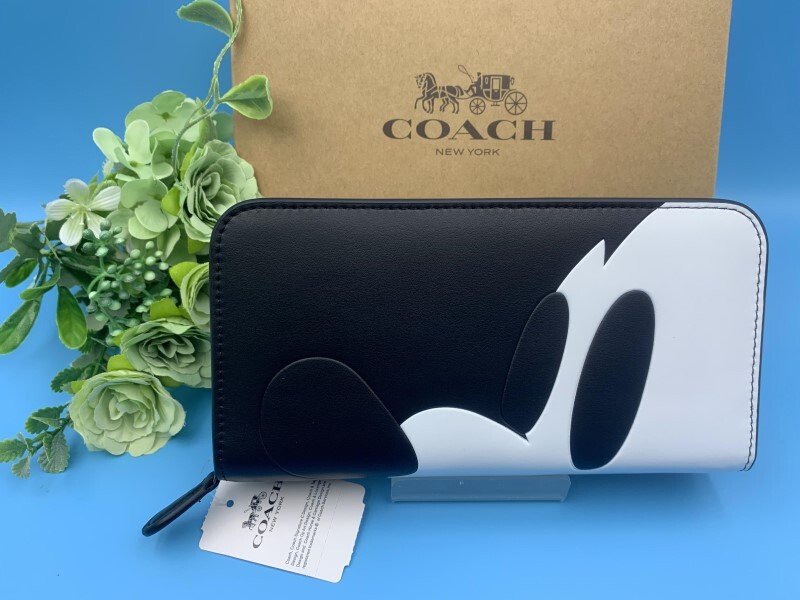 コーチ COACH 長財布 財布 ブラック ホワイト プレゼント 贈り物 ギフト ロング ジップ ファッション ブランド 新品 未使用 F54000 C111_画像1