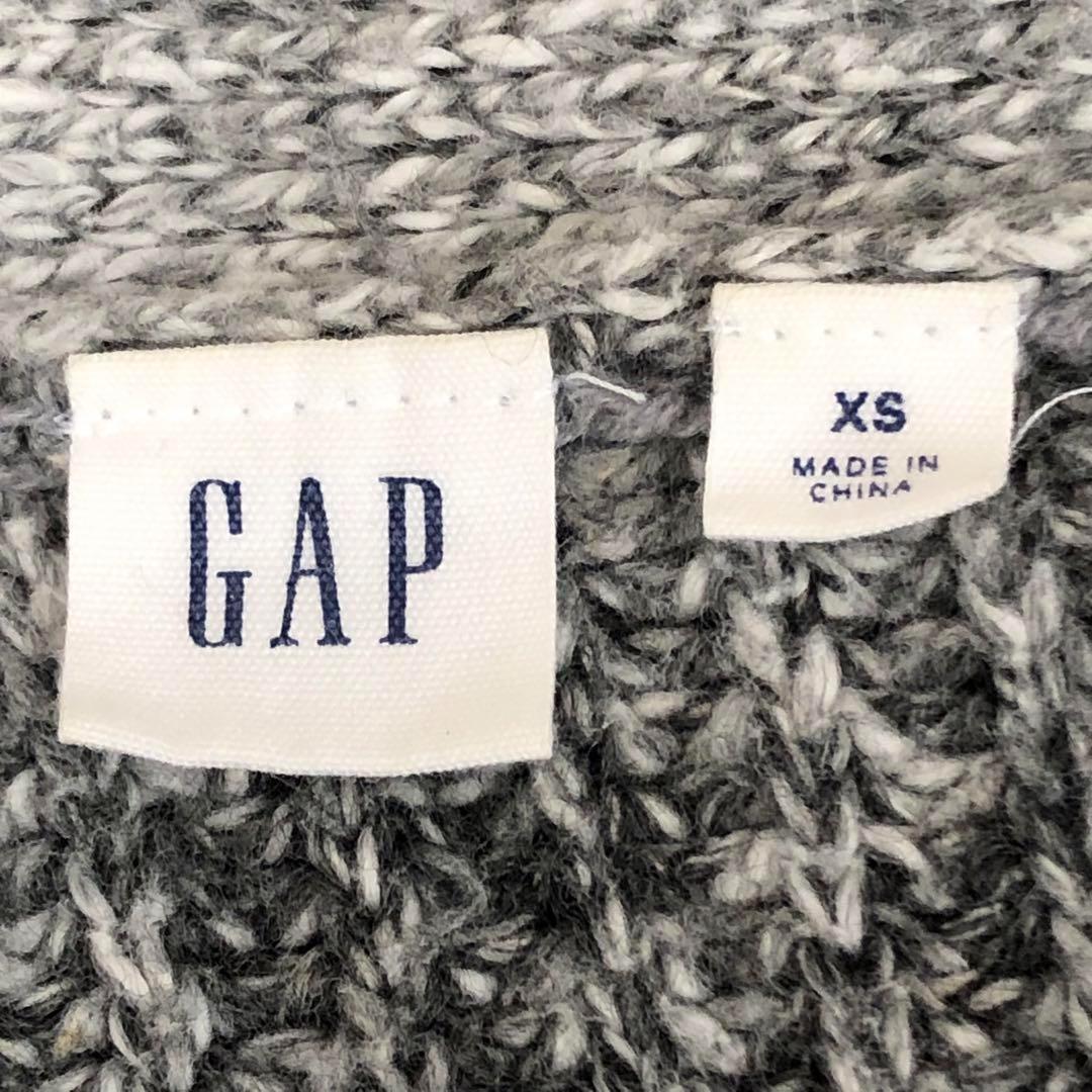 GAP ギャップ ニット ロング　カーディガン 長袖 ボーダー風 グレー XS