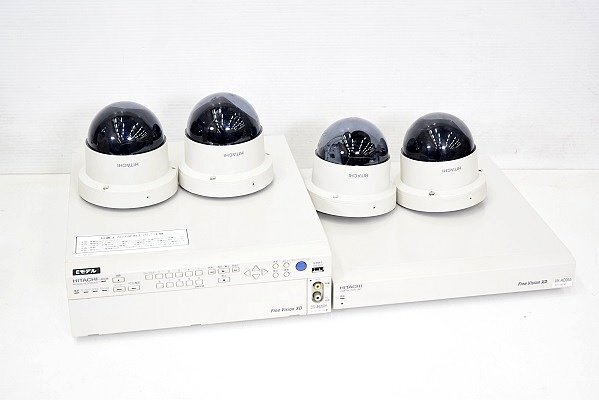 HITACHI/日立 ネットワークカメラ 4台/カメラ駆動ユニット/デジタルレコーダーセット□VK-C979 + VK-AC955 + DS-JH260H 中古_小キズ・汚れ・日焼けあり。