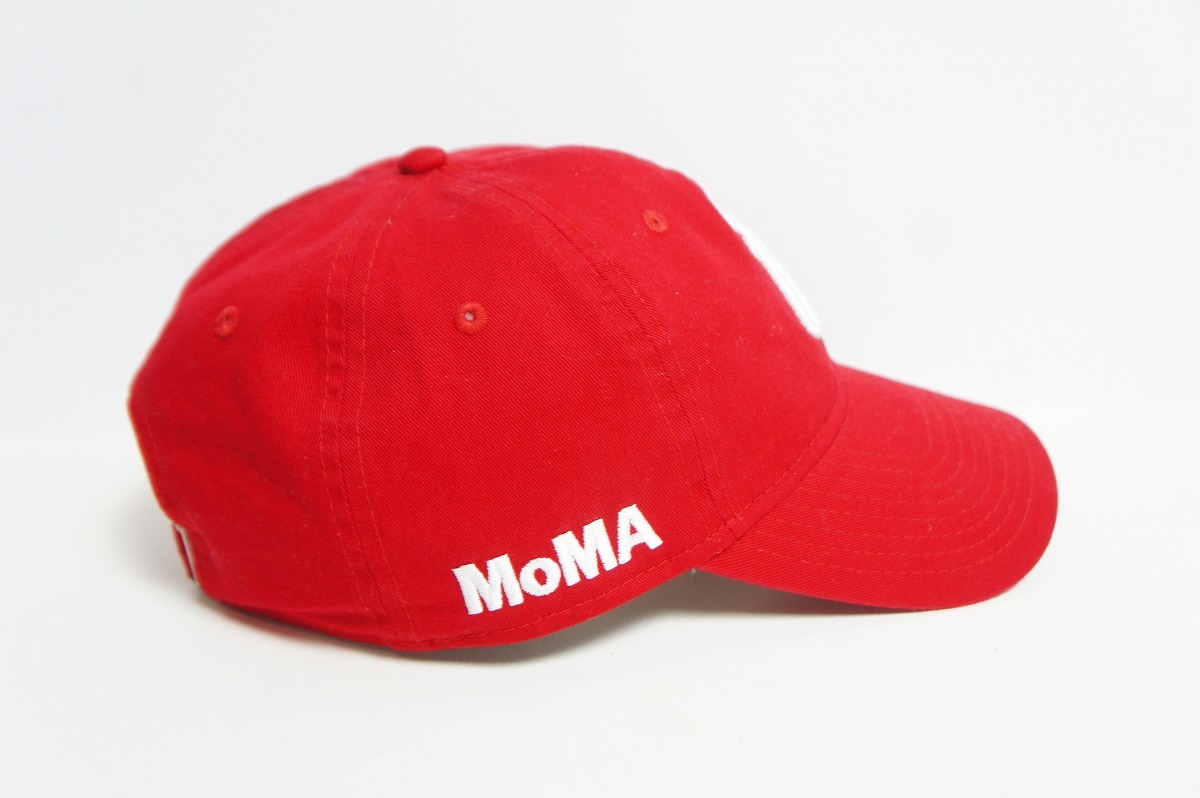 美品 NEW ERAニューエラ × MoMAモーマ キャップ 帽子 ポリエステル 赤509O_画像3