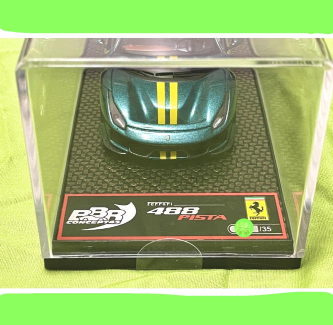 ◆美品◆最短翌日発送!◆超レア◆多数出品中◆BBR 1/43 フェラーリ 488 ピスタ PISTA グリーン イエロー ミニカー ≠MR≠EIDOLON_画像3