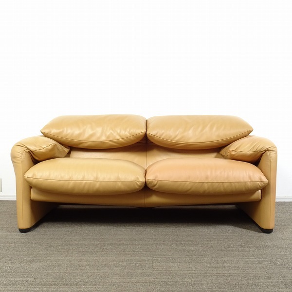 ★SELUNO★モデルハウス展示品 Cassina カッシーナ 675 MARALUNGA マラルンガ 2人掛けソファ FX本革 160万 #アルフレックスB&Bミノッティ_画像2