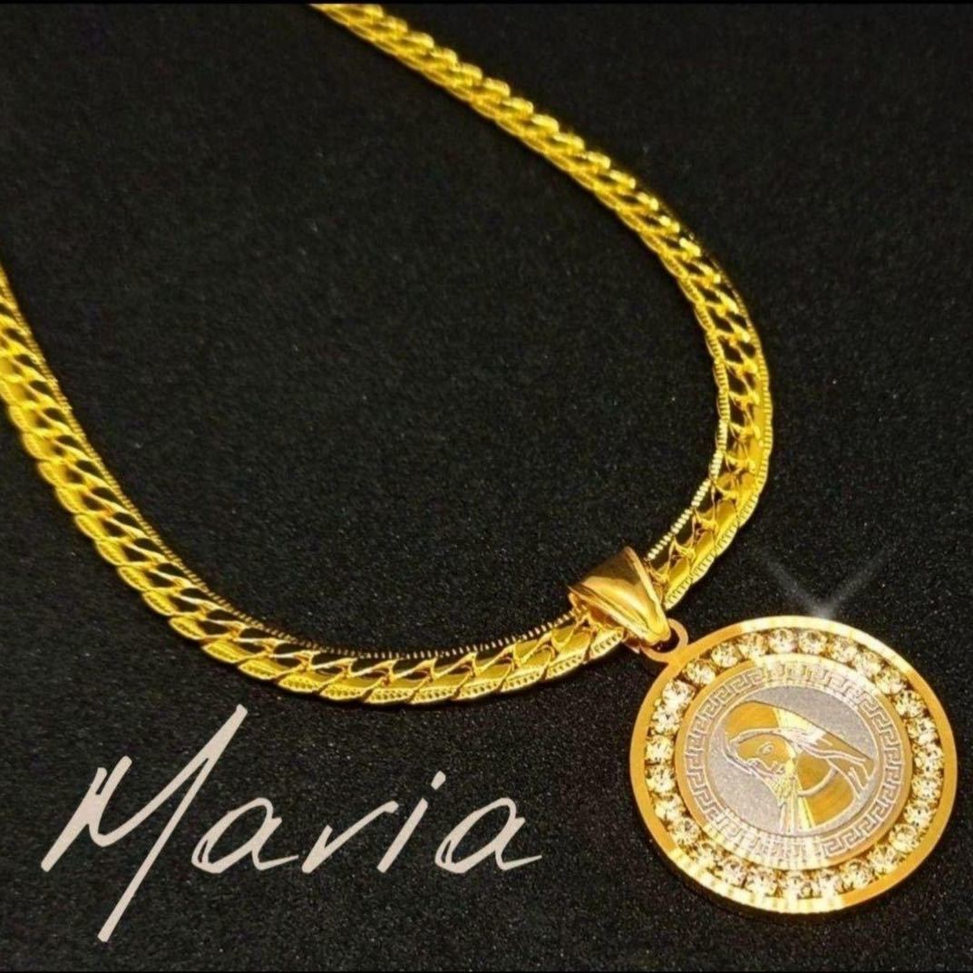  men's lady's flat necklace Mali a necklace 18kGP Gold. gold gold Gold necklace 925 stamp equipped commodity number 225+001