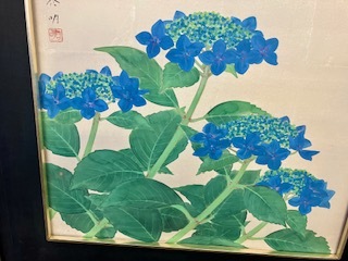 3926■安西啓明  アンザイケイメイ  紙本彩色画 紫陽花 アジサイの画像3