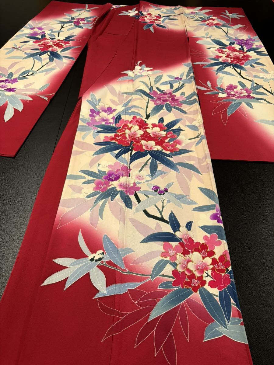  кимоно цветок вода дерево [ натуральный шелк ] кимоно с длинными рукавами 3 пункт содержит . кимоно 43 пункт продажа комплектом кимоно с длинными рукавами однотонная ткань мелкий рисунок Edo мелкий рисунок одиночный . кимоно переделка лоскутное шитье материал 