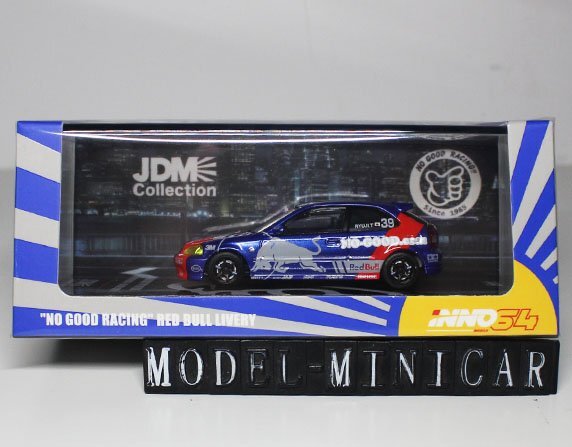 ▲入手困難！INNO 1/64 ホンダ HONDA CIVIC Type-R (EK9) NO GOOD RACING Red Bull Livery IN64-EK9-JDM16 新品_画像1