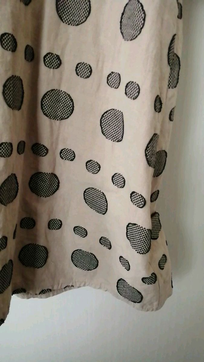 セイラ SEIRA ドット　ワンピース 七分袖 体型カバー【size MからＬ】ワンピース チュニック 女性用麻綿　　