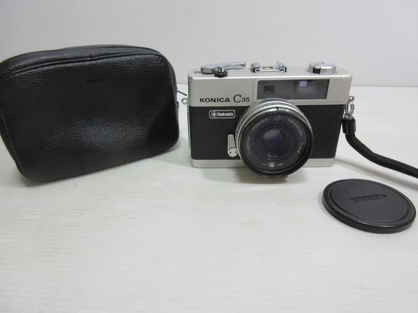 ◆KONICA コニカ C35 EF フィルムカメラ ストラップ付 ケース付 現状渡し_画像1