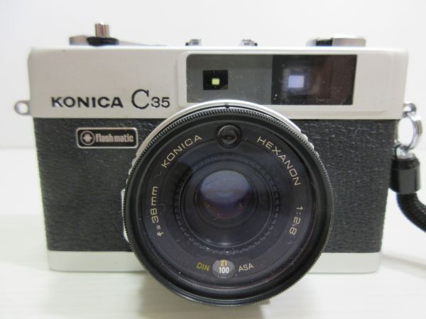 ◆KONICA コニカ C35 EF フィルムカメラ ストラップ付 ケース付 現状渡し_画像2