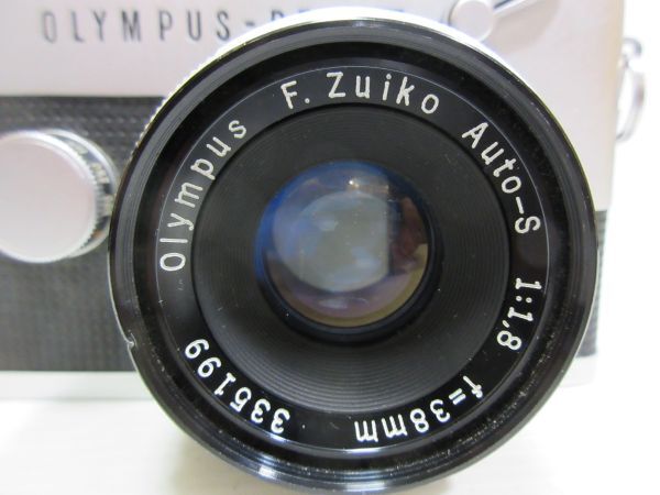 ◆オリンパス OLYMPUS-PEN Ｆ 銀色 1：1.8 F=38㎜ フィルム ハーフサイズカメラ 動作未確認 現状渡し_画像3