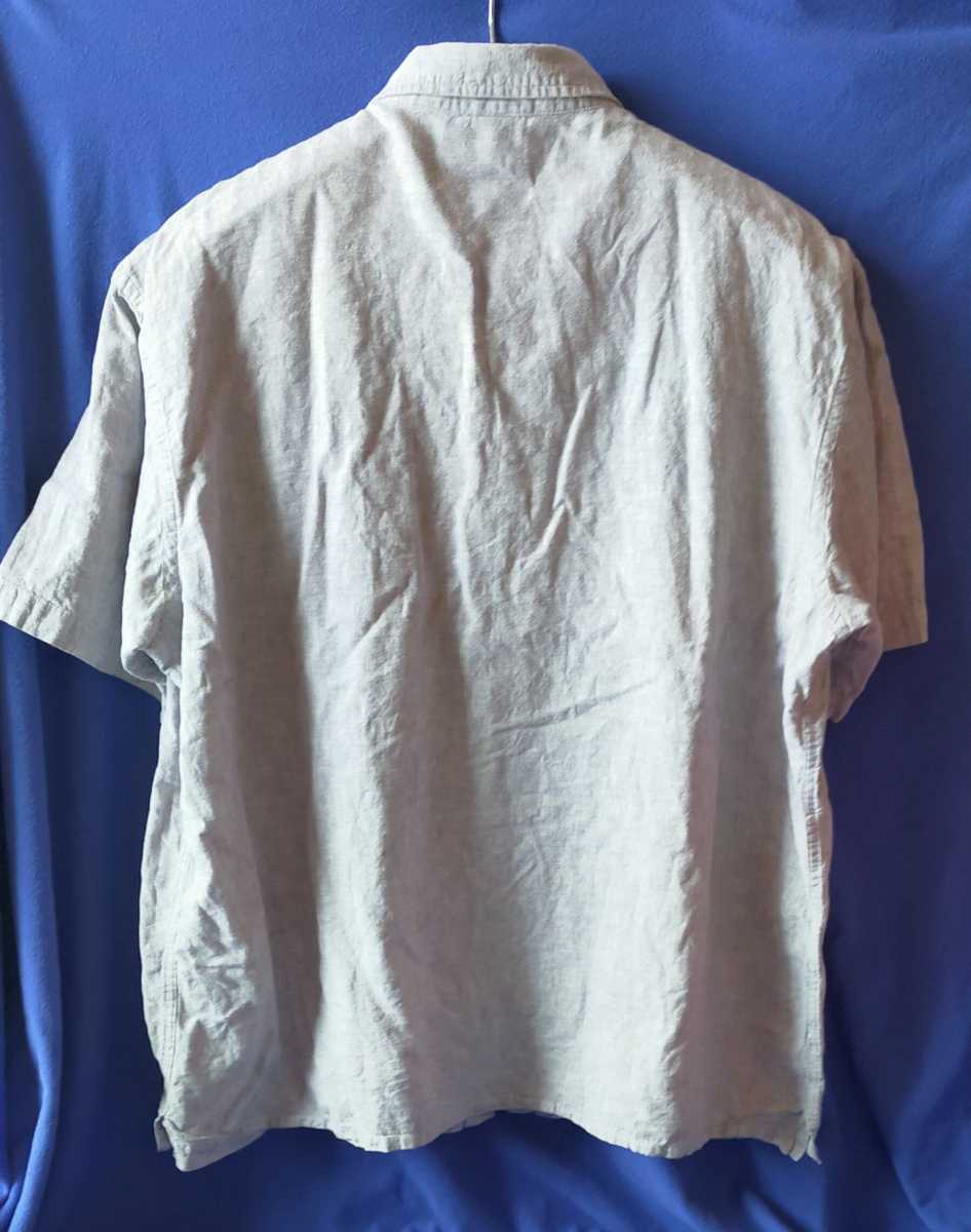 OLD NAVY ライトグレーの大きめ半袖シャツ XLの画像2