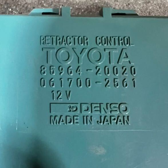 絶版品　トヨタ　純正　リトラクタコントロールリレー　ＭＲ２　ＳＷ２０　８５９６４‐２００２０　０６１７００‐２５６１_画像4