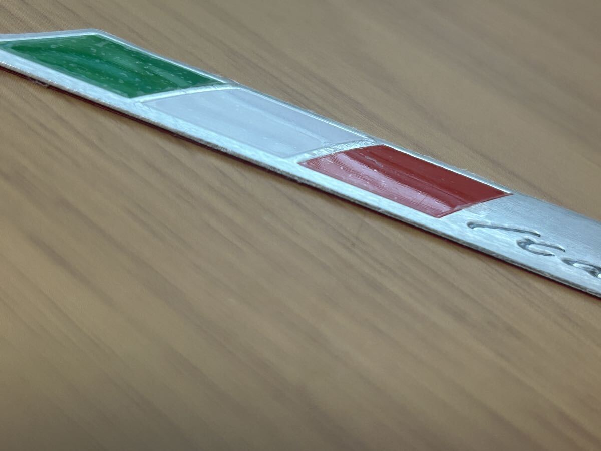 新品 3枚 ITALY イタリア 国旗 アルミ エンブレム ステッカー シール ランボルギーニ アヴェンタドール フィアット アバルト フェラーリ_画像2