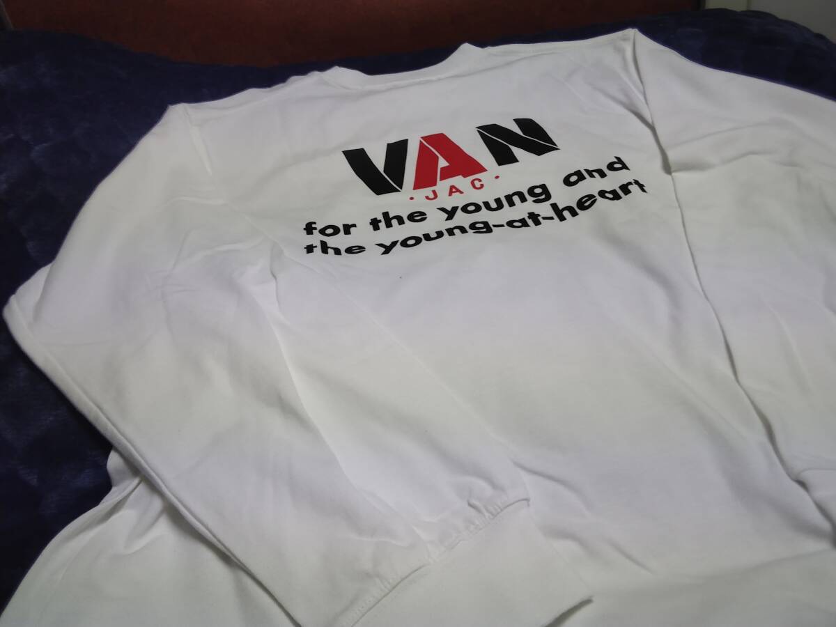VAN JAC 　　長袖VANロゴプリントTシャツ　ホワイト　LL　　新品未使用　アイビー トラディショナル_画像4