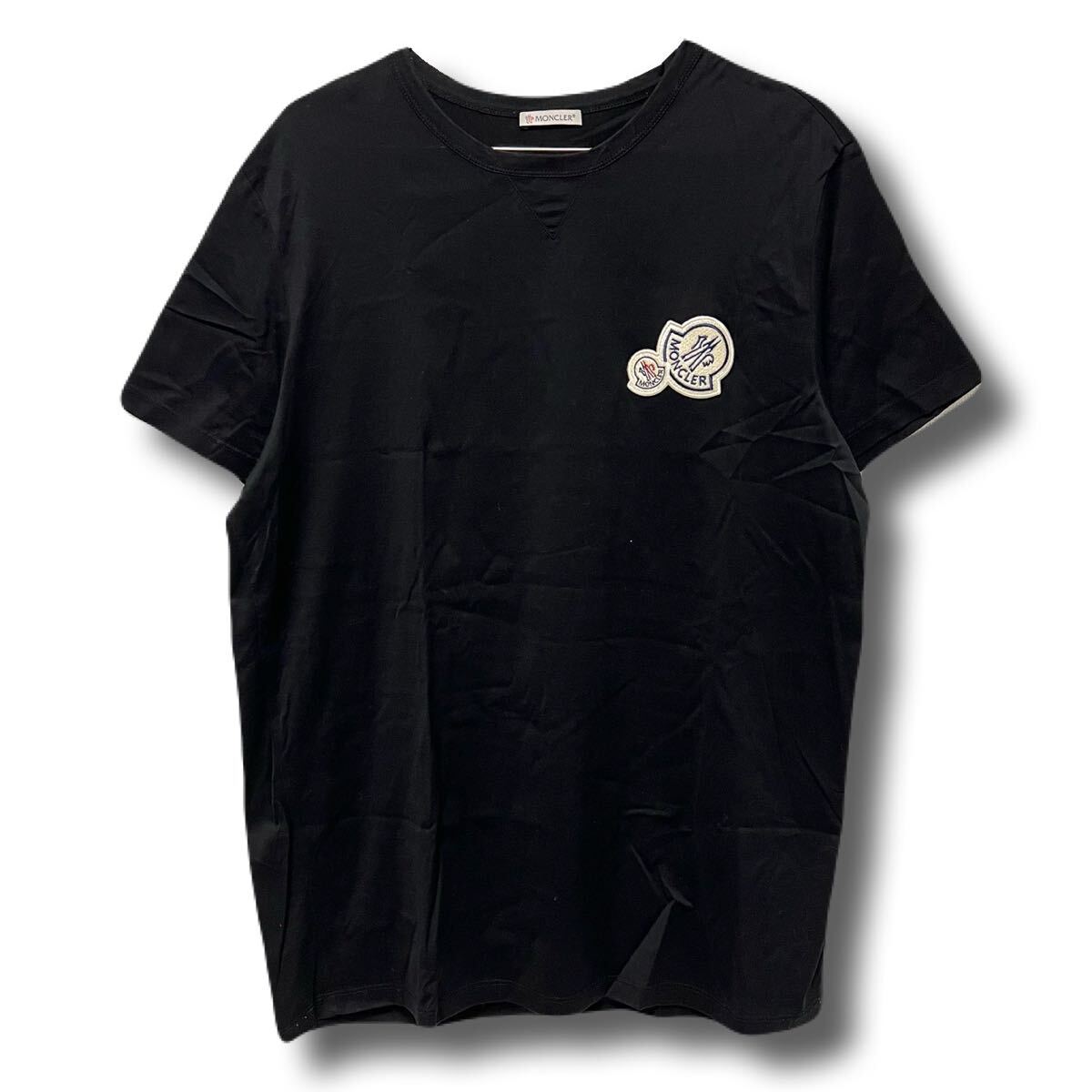 MONCLER モンクレール Tシャツ　ダブルワッペン ブラック　ビックロゴ_画像1