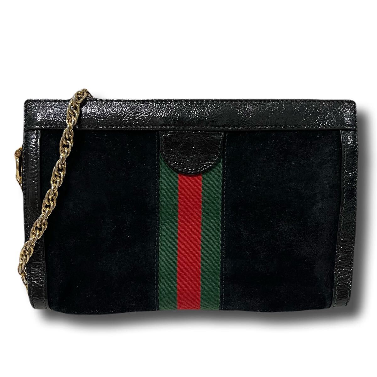 GUCCI グッチ　ショルダーバッグ　チェーン　スエード　オフィディア　GG_画像2