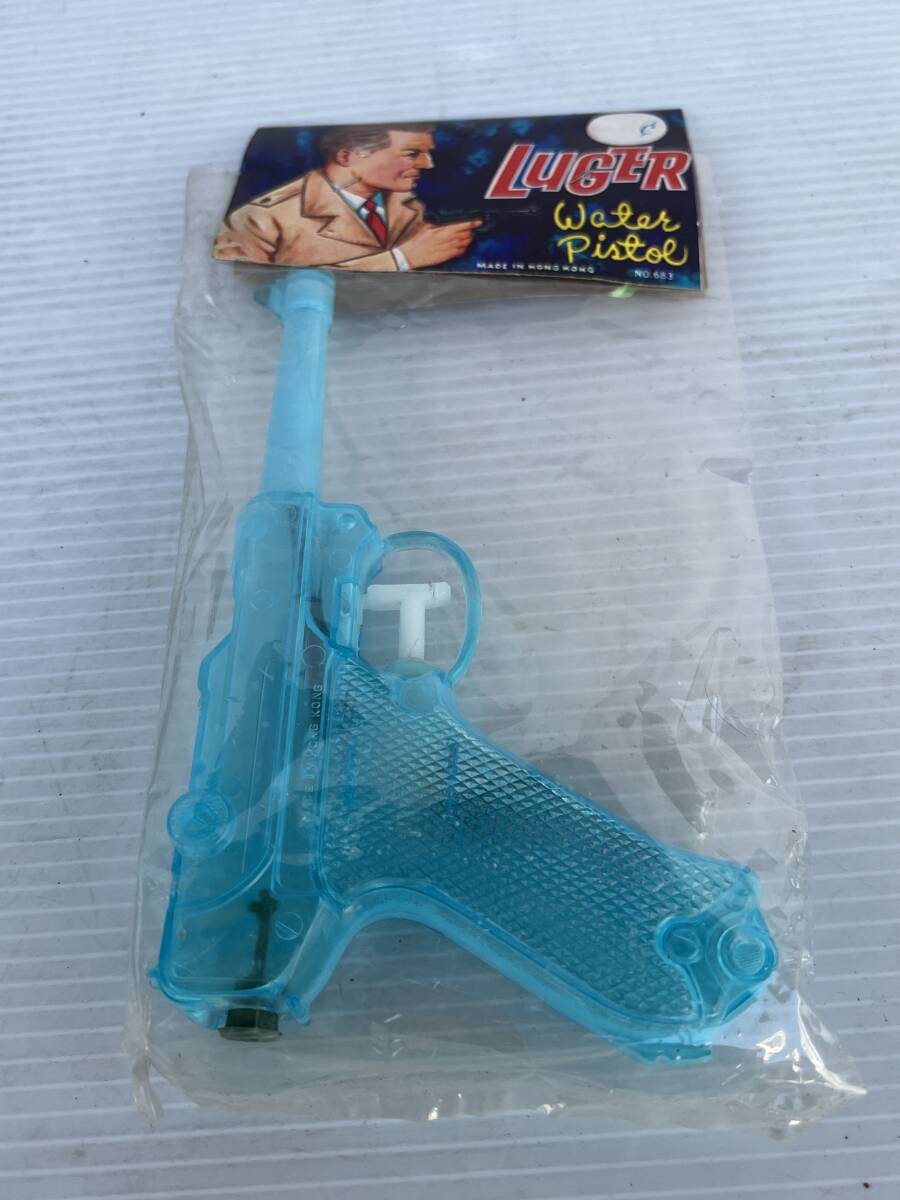  unused dead stock goods Showa Retro Luger water pistol MADE IN HONG KONG toy Vintage 
