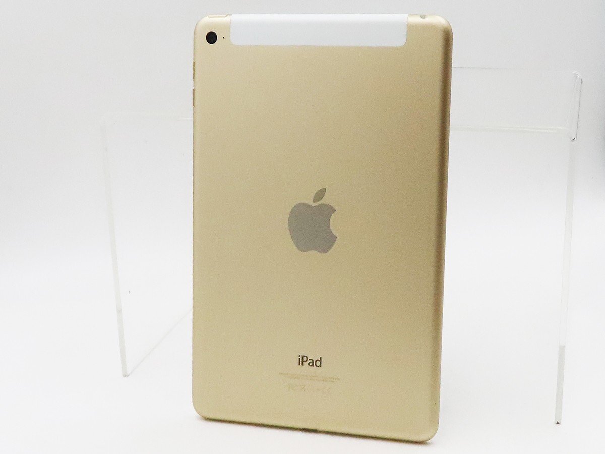 ◇【au/Apple】iPad mini 4 Wi-Fi+Cellular 16GB MK712J/A タブレット ゴールドの画像1