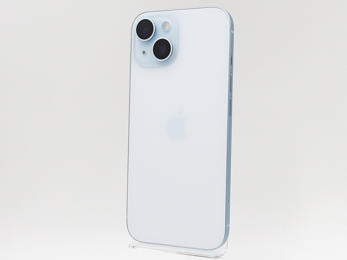 ◇美品【Apple アップル】iPhone 15 128GB SIMフリー MTML3J/A スマートフォン ブルー　バッテリー最大容量100％_画像1