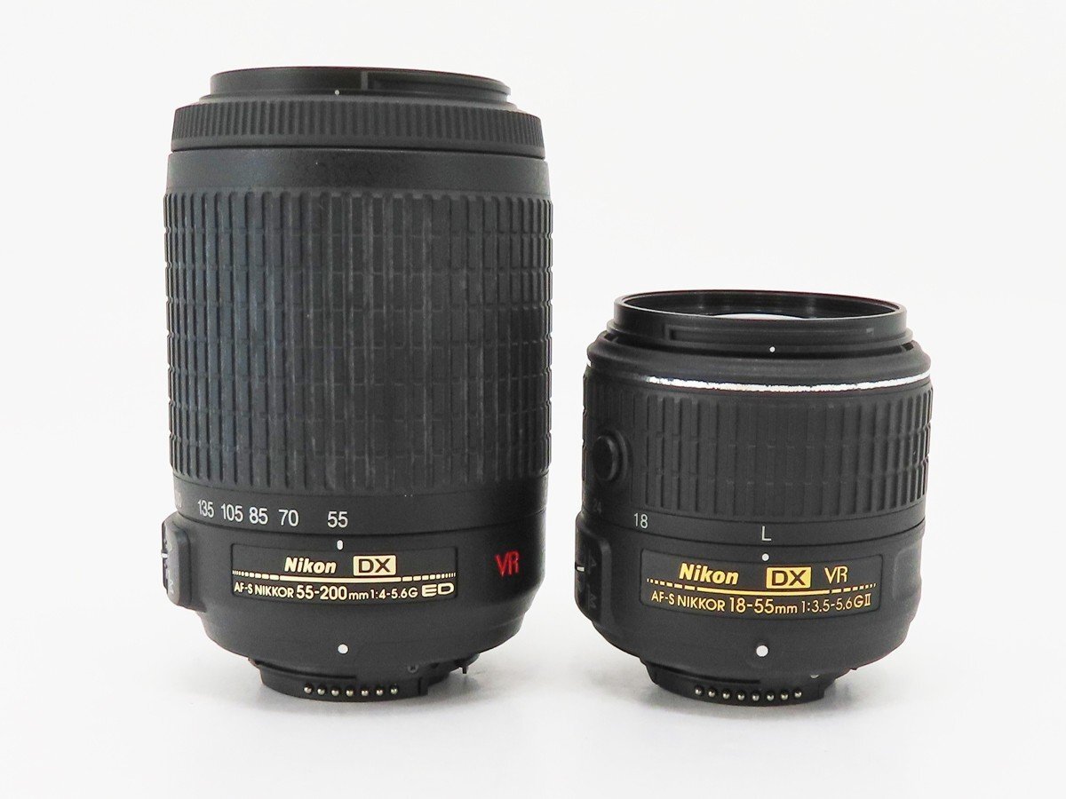 ◇【Nikon ニコン】AF-S DX NIKKOR 18-55mm F3.5-5.6G II + 55-200mm F4-5.6G VR レンズ2点セット 一眼カメラ用レンズ_画像1