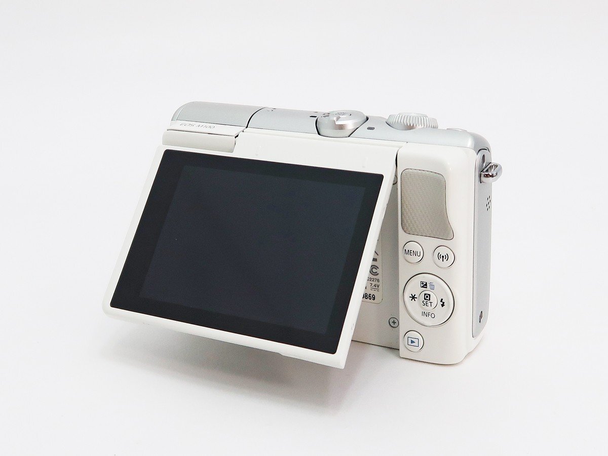 ◇美品【Canon キヤノン】EOS M100 ダブルレンズキット ミラーレス一眼カメラ ホワイト_画像2