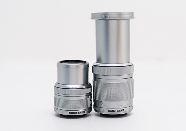 ◇美品【OLYMPUS オリンパス】M.ZUIKO DIGITAL 14-42mm , 40-150mm レンズ2点セット 一眼カメラ用レンズ シルバーの画像3