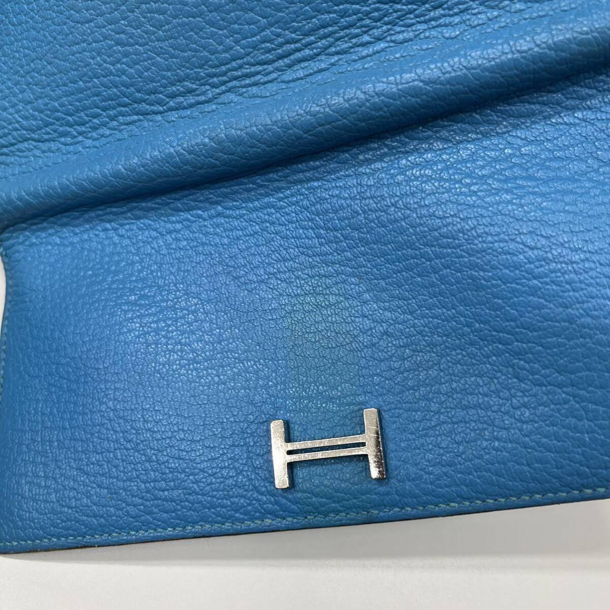 B553【中古品】/ HERMES ベアンスフレ ヴォーエプソン 長財布 レザー ブルーアズテック BLEW AZTEQUE エルメス の画像5