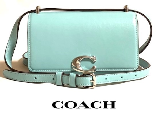 特価！ とっても可愛い COACH コーチ BANDIT カーフ レザー クロスボディ 2WAY ショルダー バッグ CD724 フェイデッドブルー 新品本物_画像1