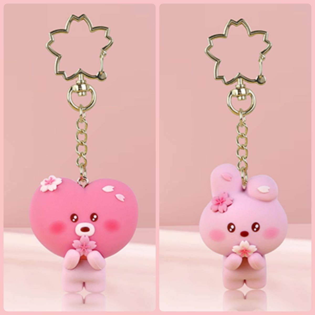 TATA COOKY BT21 CHERRY BLOSSOM FIGURE KEYRING 2個セット