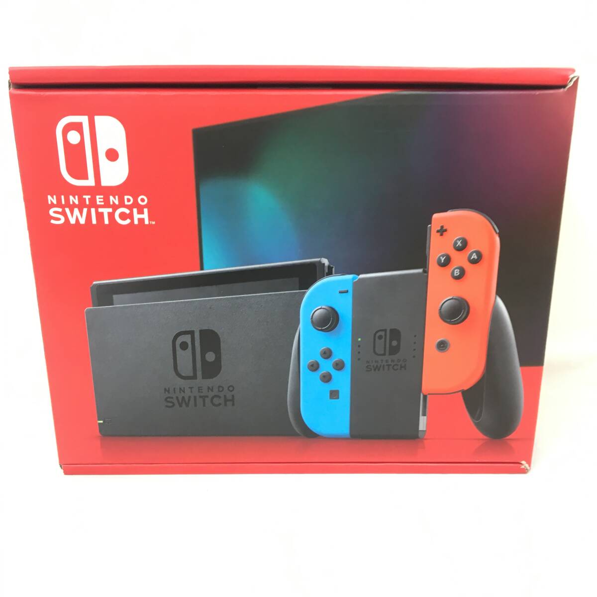 ■未使用品Switch本体【NintendoSwitch本体/ジョイコンネオンブルーレッド】販売店舗印有/送料無料/１円～（S01）_画像1