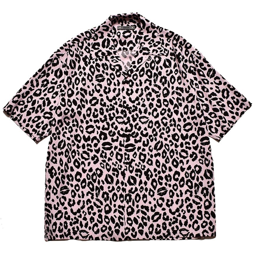 キムタク着 MINEDENIM Lips Leopard Print Open Collar SH キムタク着 MINEDENIM Lips Leopard Print Open Collar SH