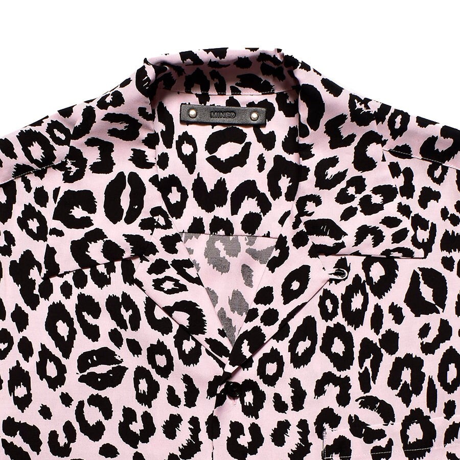 キムタク着 MINEDENIM Lips Leopard Print Open Collar SH キムタク着 MINEDENIM Lips Leopard Print Open Collar SH