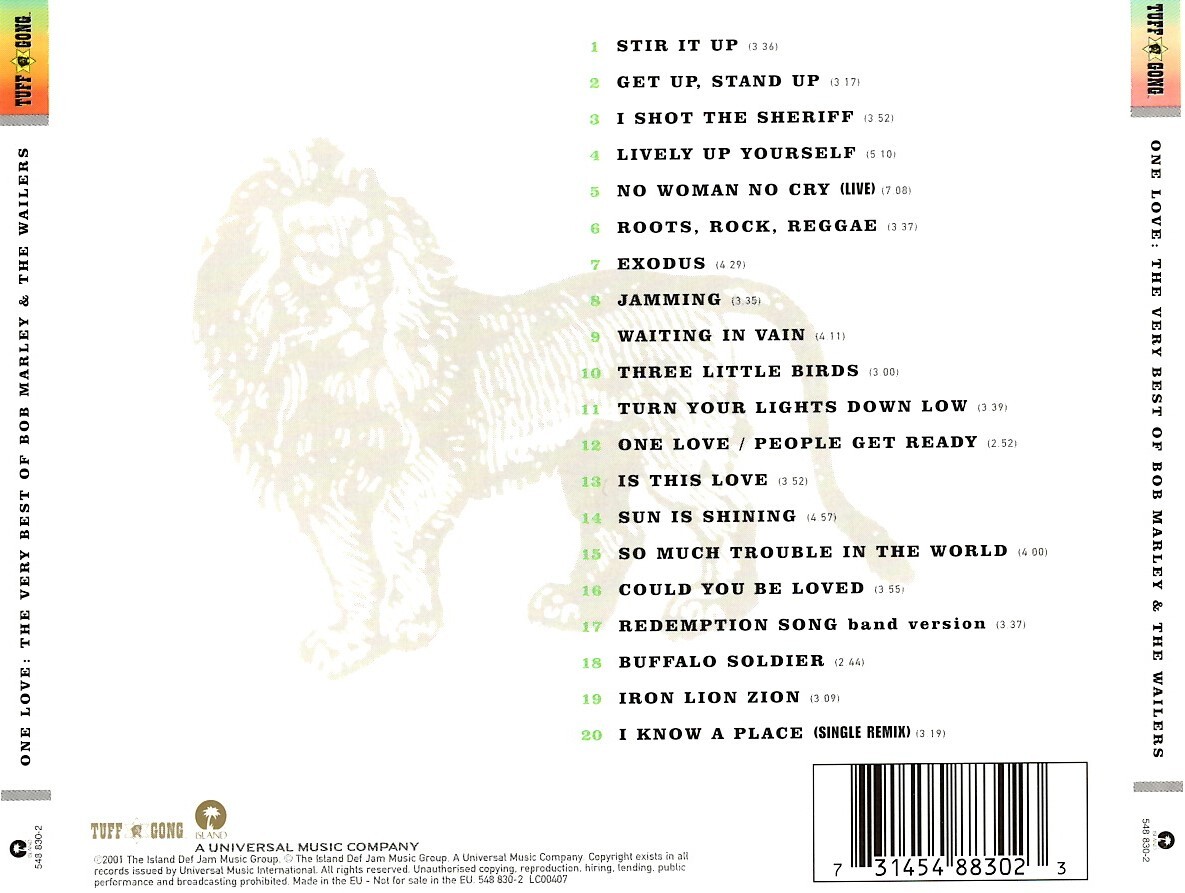 ボブ・マーリー＆ザ・ウェイラーズ＜Bob Marley and the Wailers＞「One Love」ベスト盤CD＜No Woman, No Cry、Jamming、他収録＞_画像4