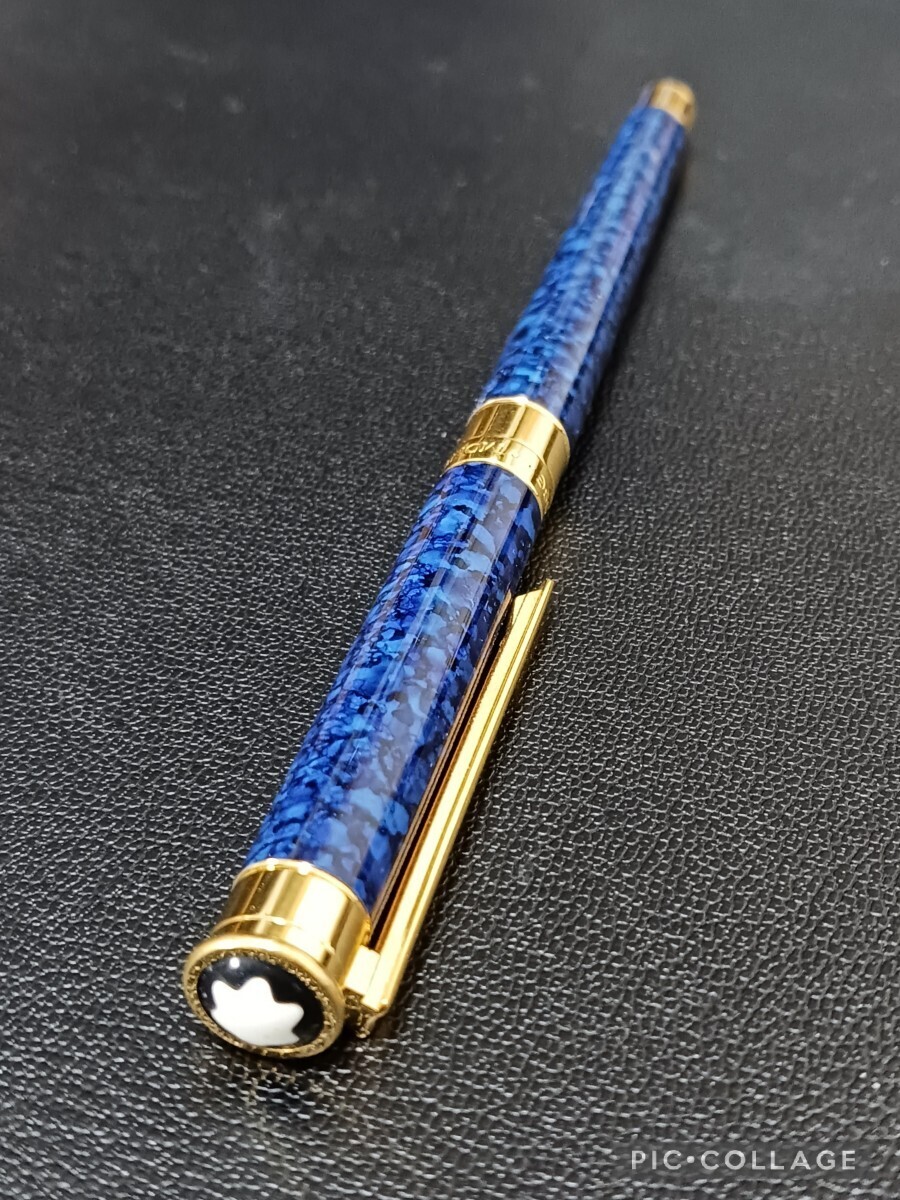 MONTBLANC Montblanc no breath marble style blue marble fountain pen pen .18k 750