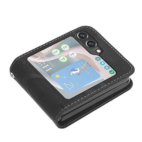 お得 ケース Galaxy Z Flip5,手帳型 レザー ソフト TPUフレーム 二層構造 全面保護 ワイヤレス充電 リストバンド カード収納 キラキラ_画像2
