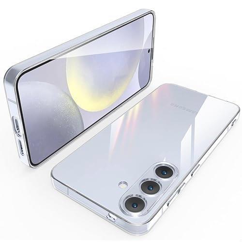 数量限定 Galaxy S24 ケース クリア 耐衝撃 TPU レンズ保護 ソフト 透明 メッキ加工 ワイヤレス充電 ギャラクシーS24 スマホケース_画像1