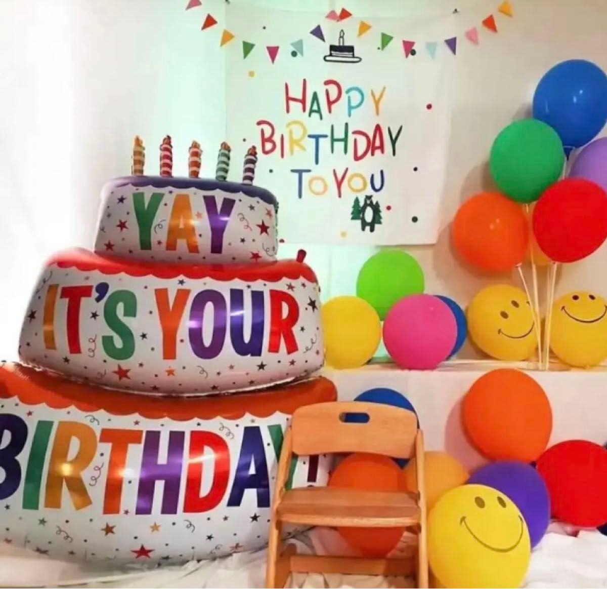 バルーンビック　バースデー　ケーキ　風船　記念日　写真　誕生日　パーティー