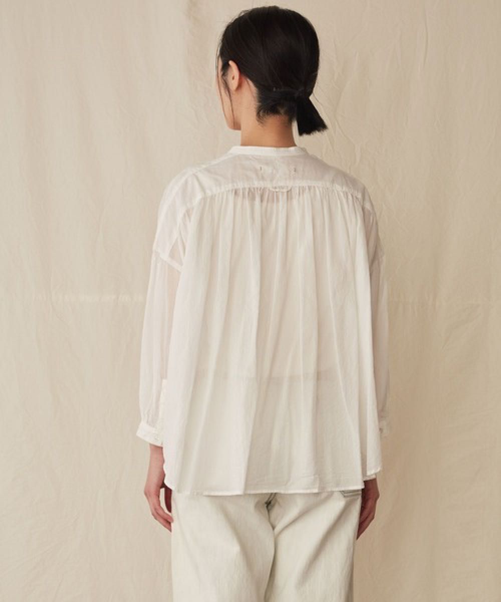 IKKUNA gathered blouse Ⅰ ギャザードブラウス ブルー 青 IKKUNA gathered blouse Ⅰ ギャザードブラウス ブルー 青