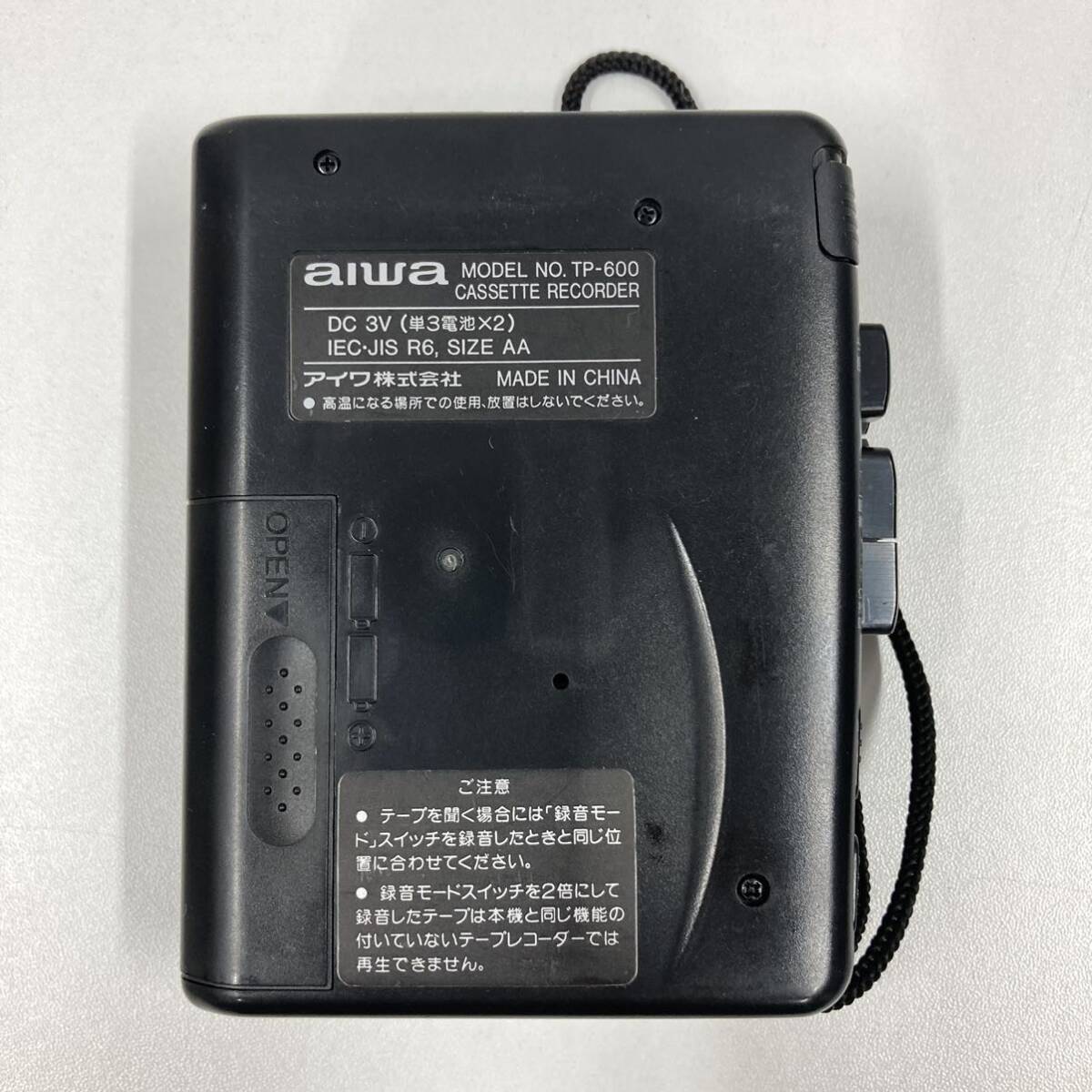 AIWA アイワ カセットテープレコーダー TP-600 再生確認 ジャンク_画像8