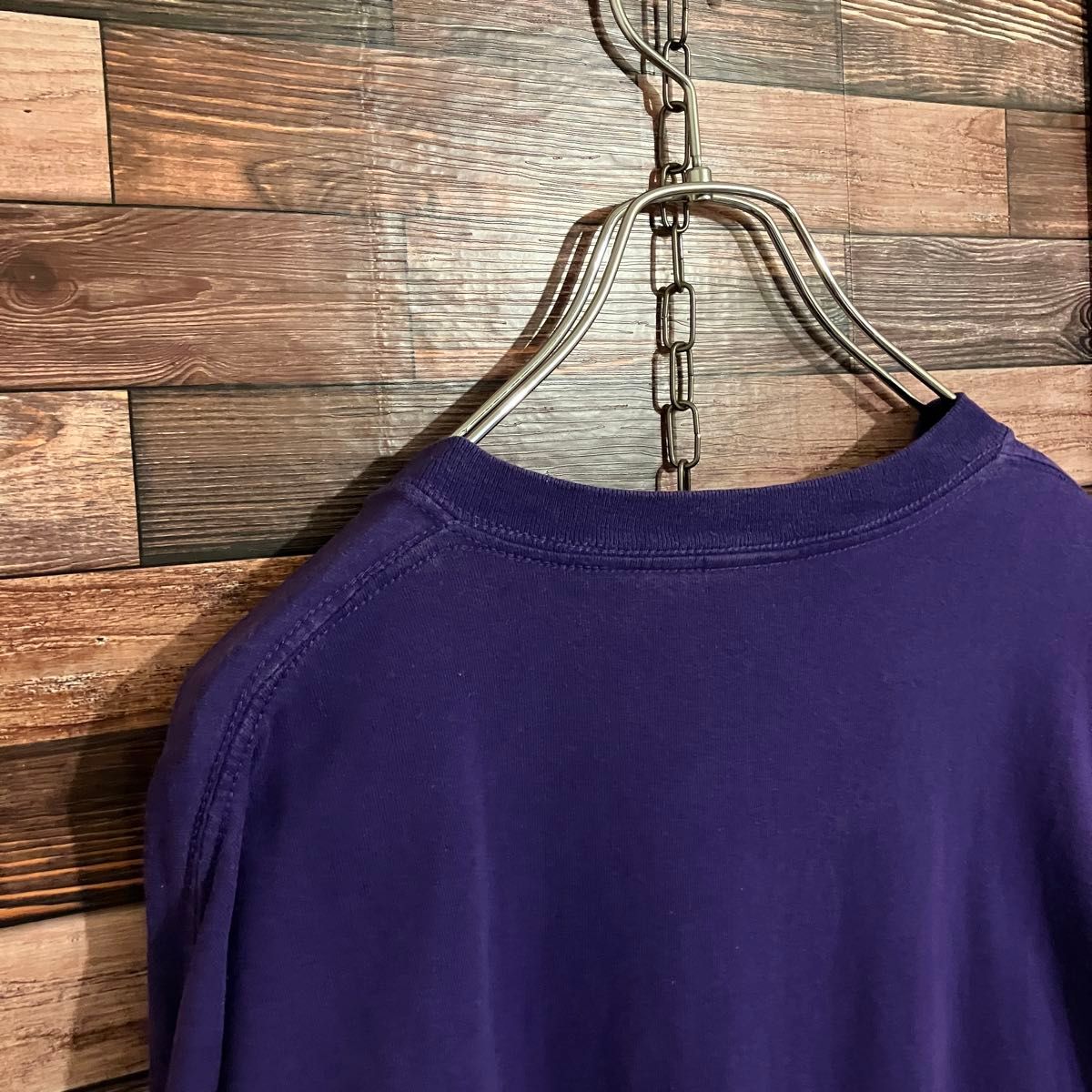 US古着/2XL 半袖Tシャツ 紫 ロゴ プリント メンズ 90s ヴィンテージ パープル デザイン 大きめ ゆるだぼ ギルダン