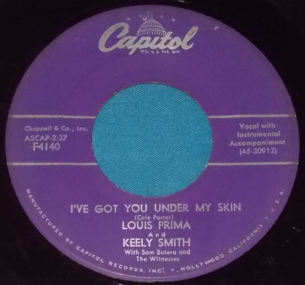 ☆7inch EP★US盤●LOUIS PRIMA & KEELY SMITH/ルイ・プリマ＆キーリー・スミス「I've Got You Under My Skin」50sJAZZ名曲!●の画像2