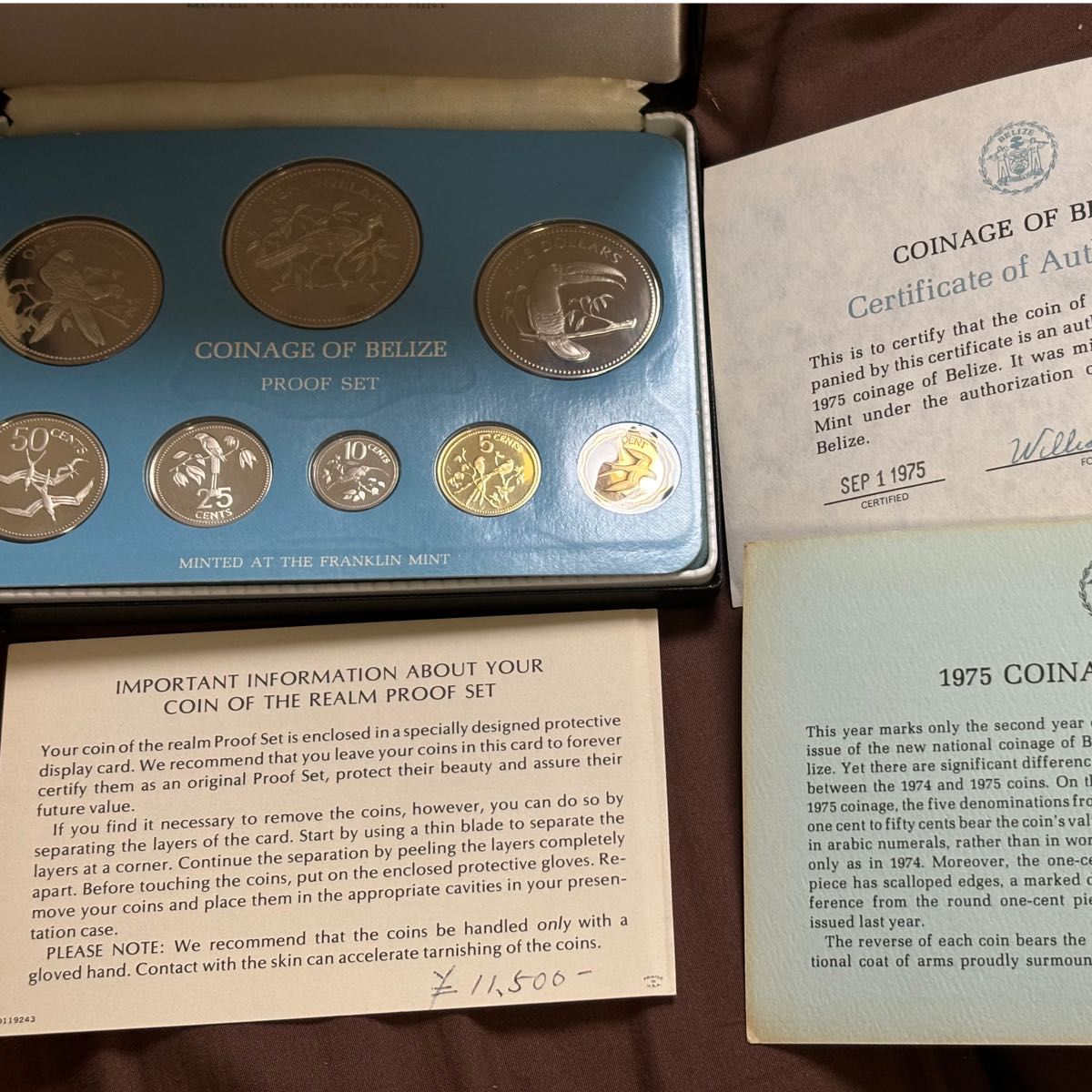 外国コイン ベリーゼ プルーフ貨幣セット 1975年 ベリーゼのコイン 1975年 コインプルーフ 外国コイン