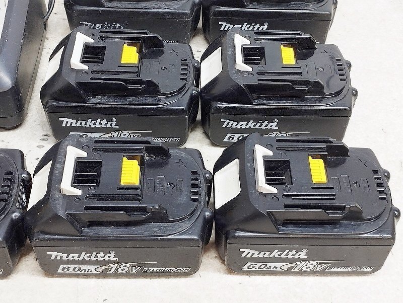 makita マキタ 18V電動工具バッテリー BL1830 1860B 計9個 急速充電器 DC18RCT セット ジャンク_画像5