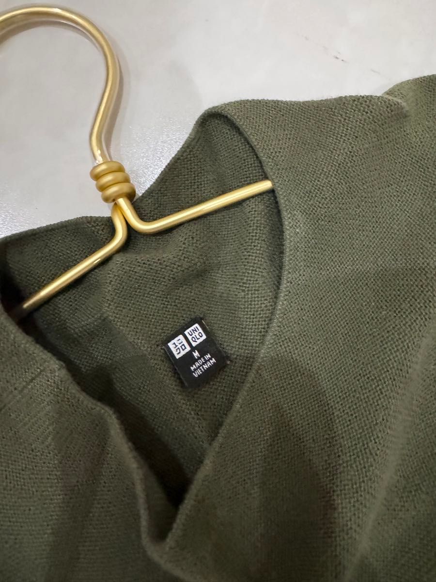 ユニクロ　ニットワンピース 長袖 ユニクロ カーキ UNIQLO ワンピース