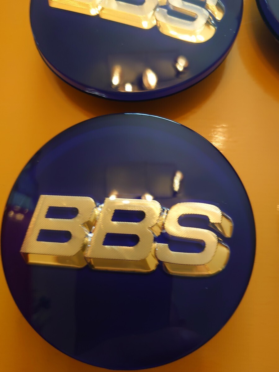 BBS center cap navy blue gold 70mm ring less 4 piece set 