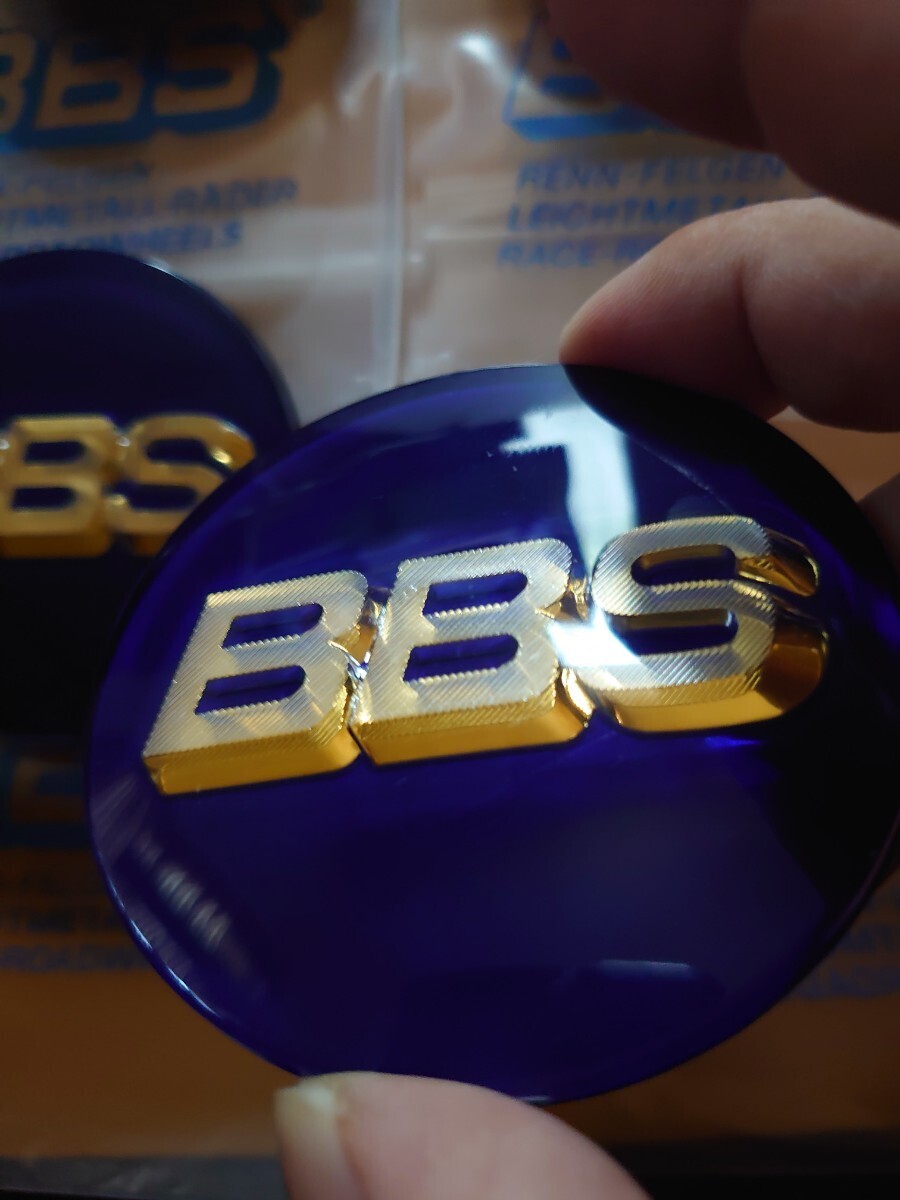 BBS center cap navy blue gold 70mm ring less 4 piece set 